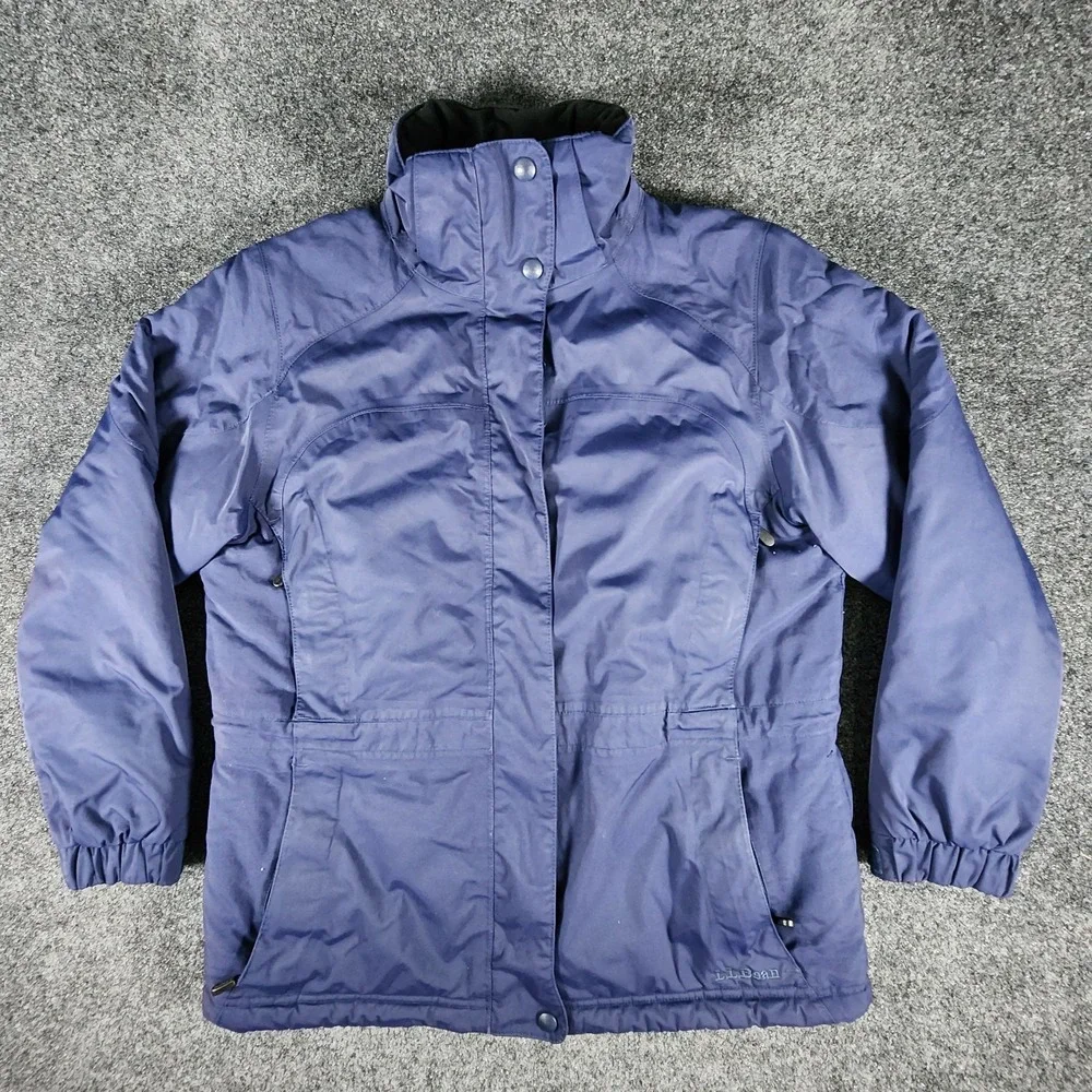 L.L. Bean Primaloft Utility Jacket Field Coat Men's Small‎ Navy Blue Full Zip